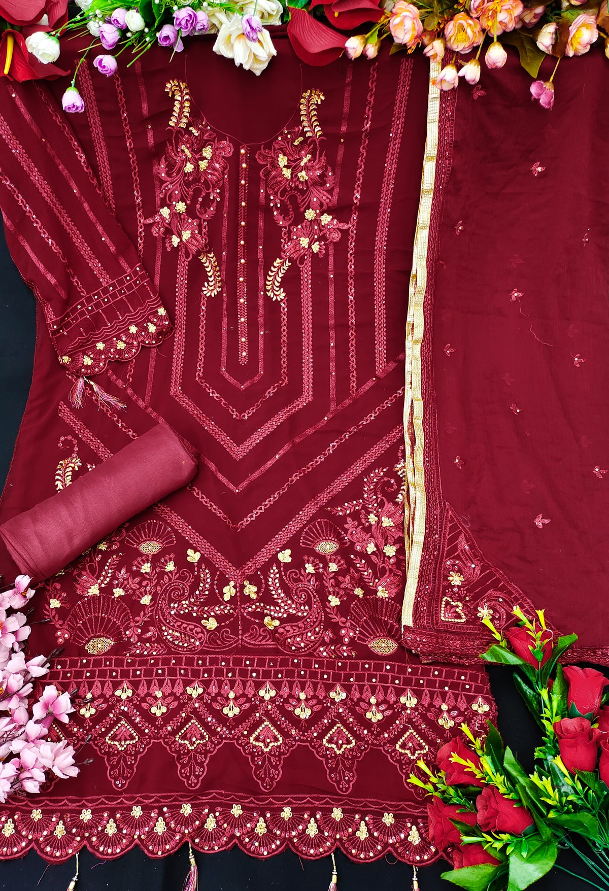 Trending Maroon Color Designer Salwar suit Buy Now - Joshindia