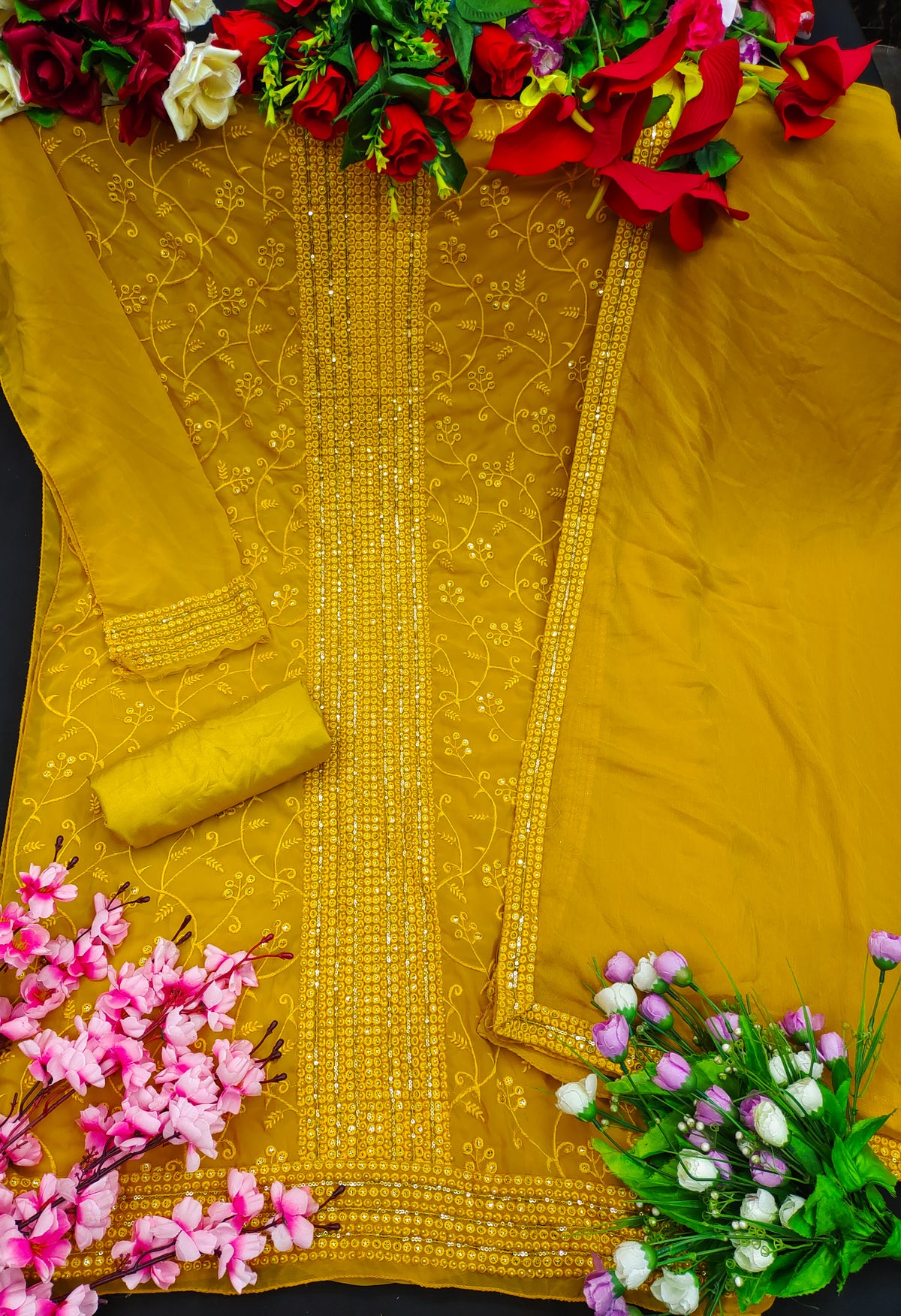 Beautiful Yellow Designer Salwar suit At Best Price - Joshindia
