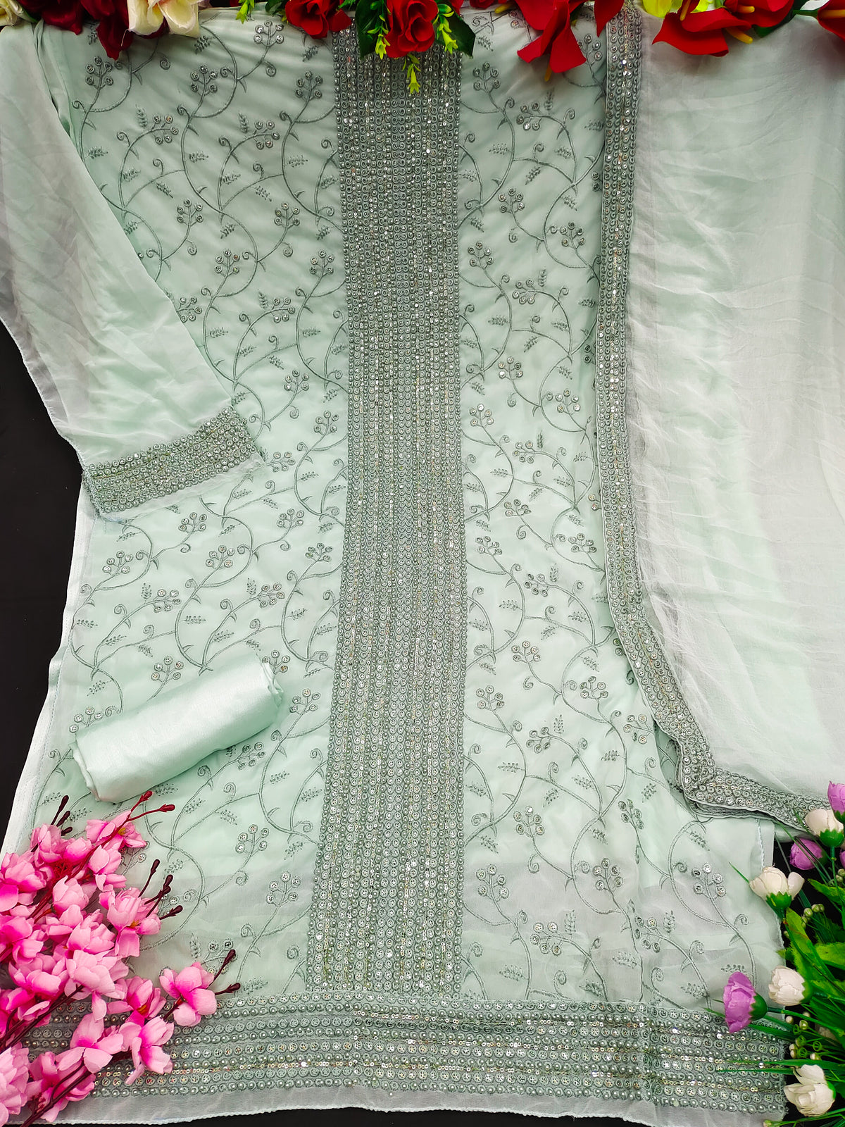 Beautiful Sky Blue Designer Salwar suit At Best Price - Joshindia