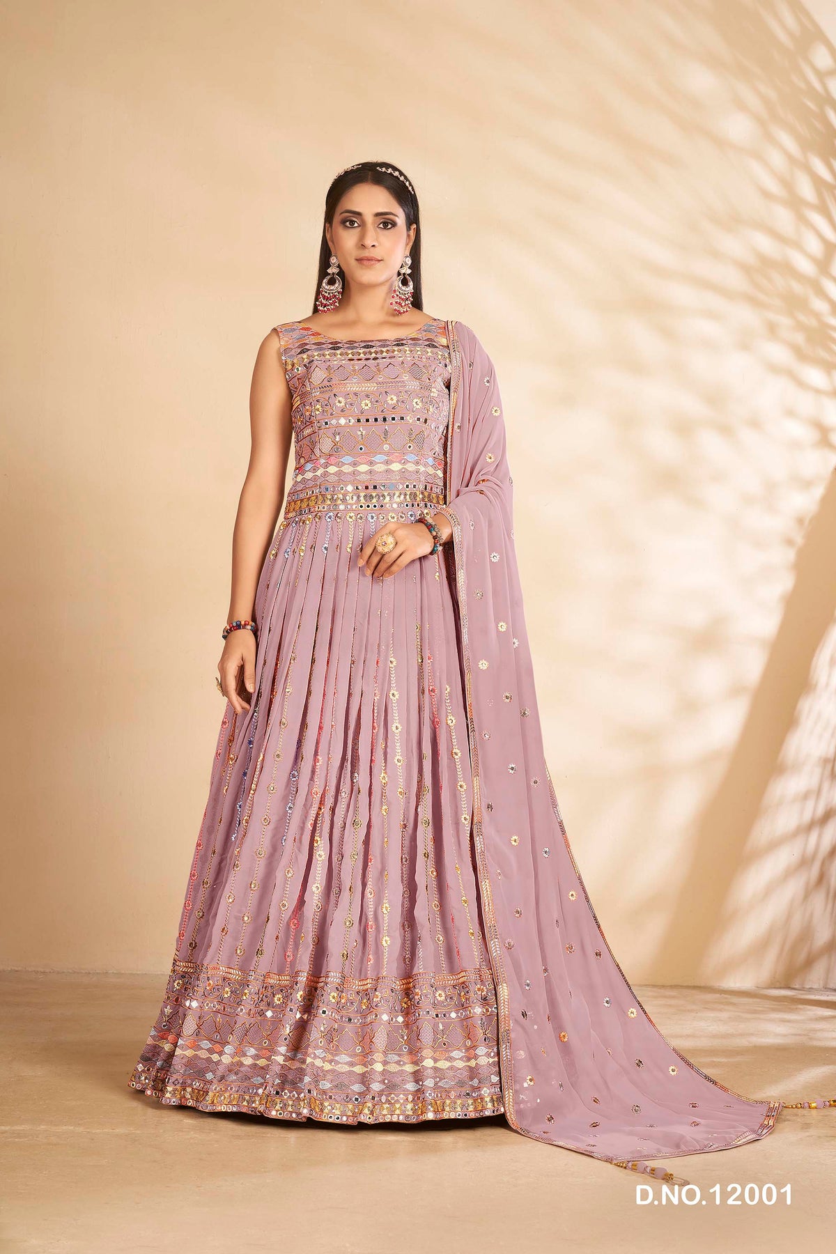 Mauve Color Beautiful Georgette Designer Gown Buy Now - Joshindia