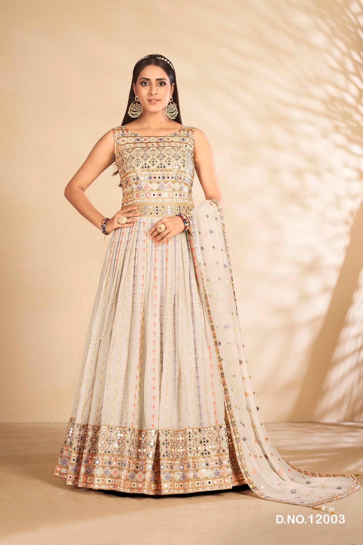 off white color beautiful georgette designer Gown Buy Now - Joshindia