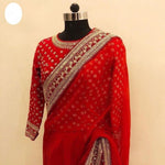 buy red color georgette designer saree online - Joshindia