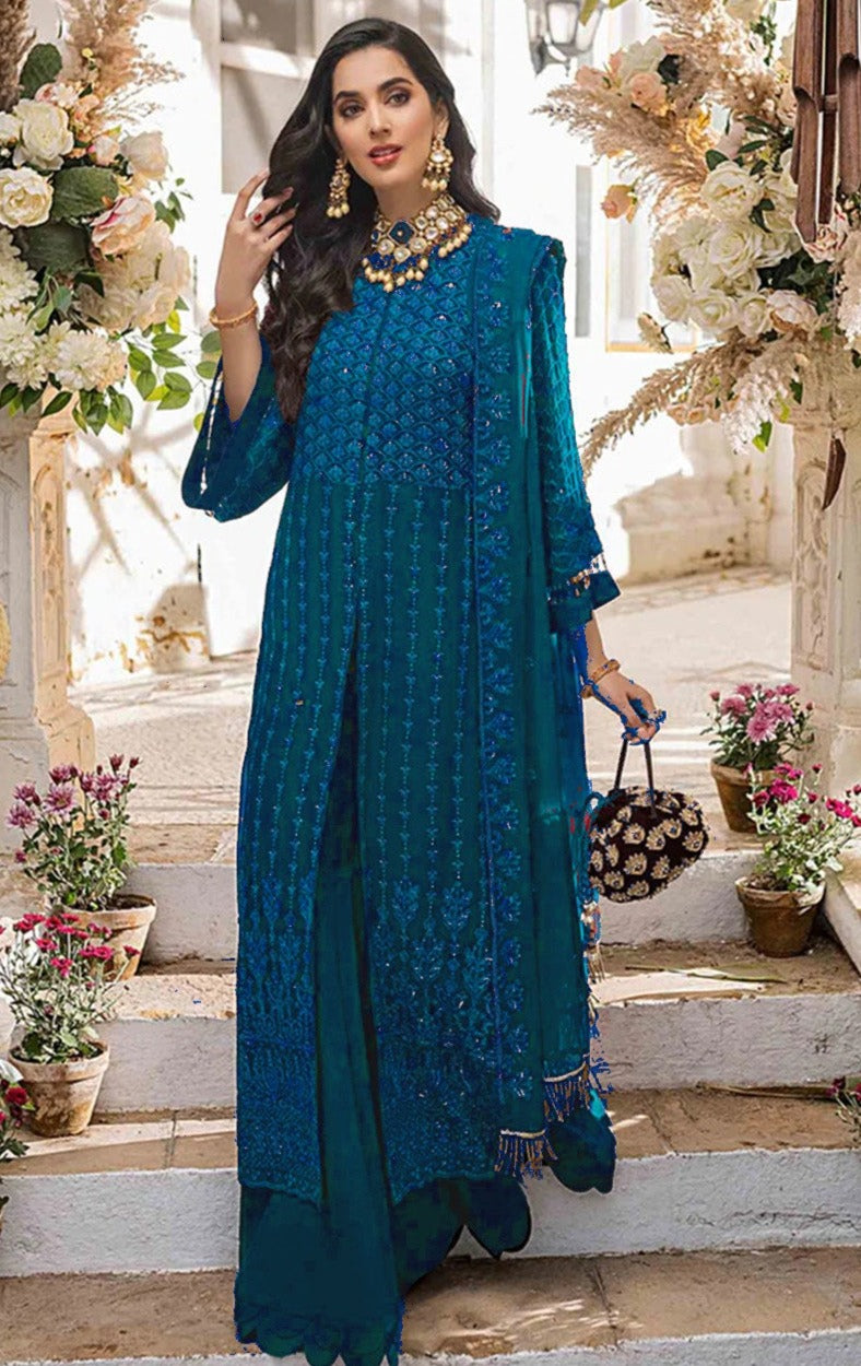 Beautiful Turkish Blue Designer Salwar suit At Best Price - Joshindia