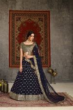 Buy navy blue color sequence designer lehenga choli online - Joshindia