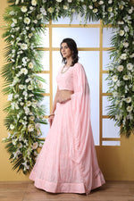 Trendy pink color designer georgette lehenga choli buy now - Joshindia