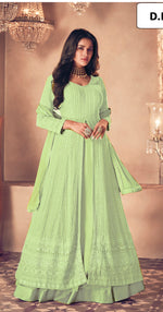 TrendingPista Green ColorDesigner Long Gown For Best Looks - Joshindia