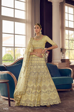 trendy lime yellow bridal designer lehenga choli buy now - Joshindia