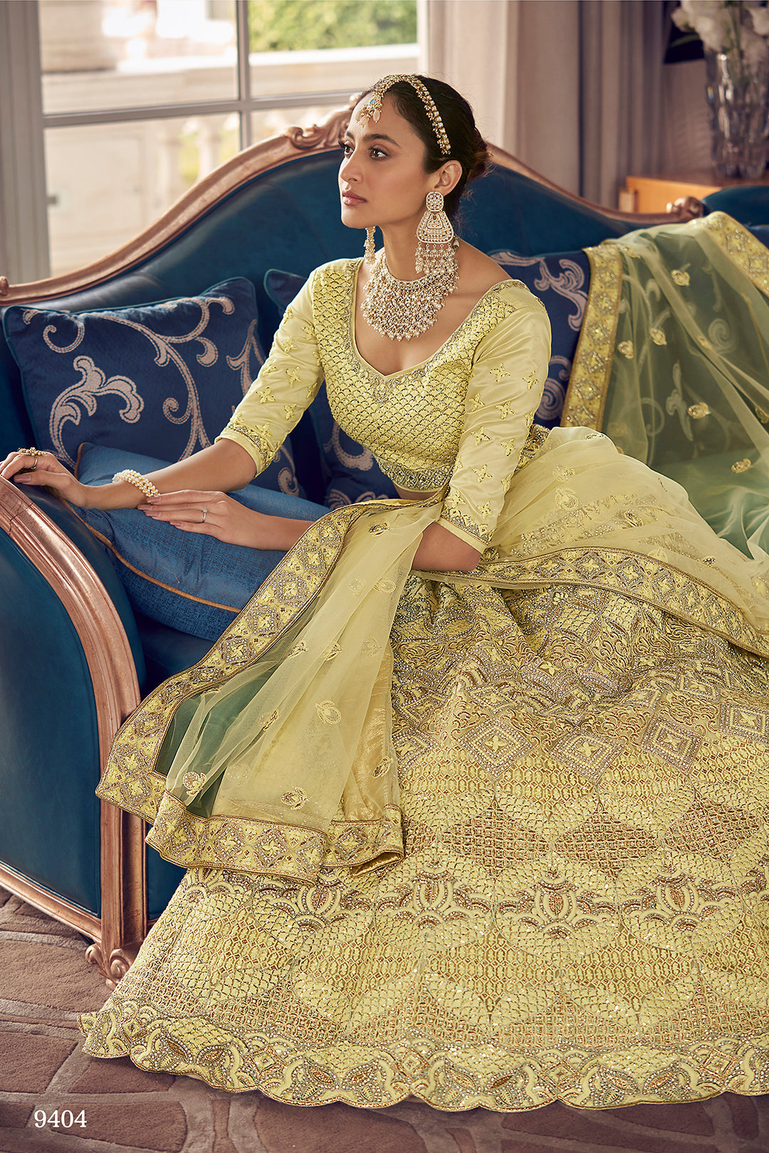 trendy lime yellow bridal designer lehenga choli buy now - Joshindia