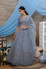 grey color designer lehenga choli at best price - Joshindia