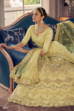 trendy lime yellow bridal designer lehenga choli buy now - Joshindia