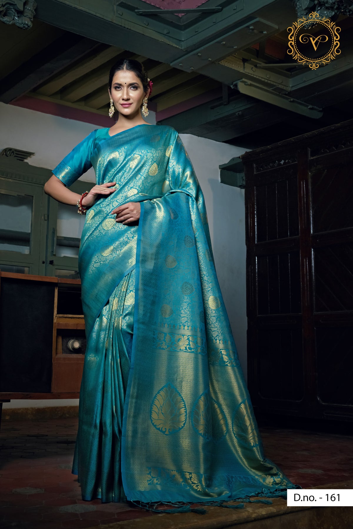 blue color pure kanjiveram silk saree online - Joshindia