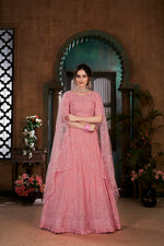 pink color designer lehenga choli at affordable rate - Joshindia