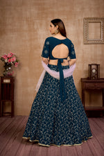 Blue color Georgette designer lehenga choli buy now - Joshindia