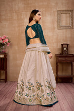Green and white designer lehenga choli buy online - Joshindia