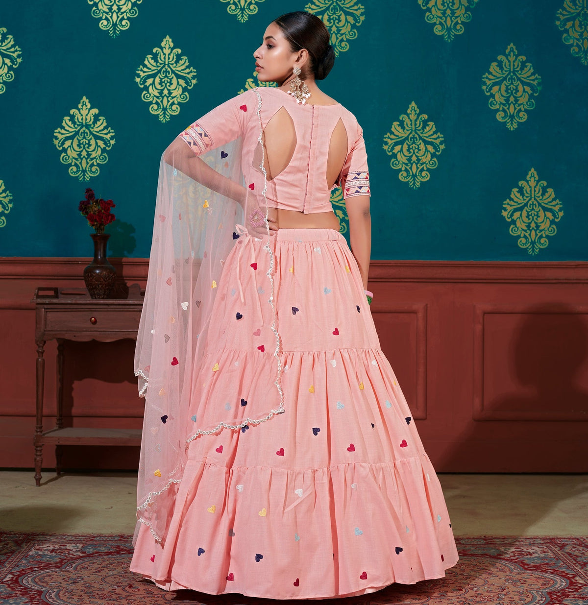 Pink color bollywood designer lehenga choli at affordable price - Joshindia