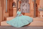 sky blue color Latest lehenga choli for wedding and party - Joshindia