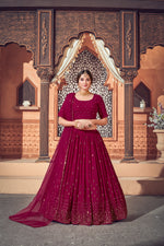 Wine color Latest lehenga choli for wedding and party - Joshindia