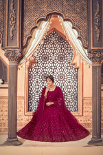 Wine color Latest lehenga choli for wedding and party - Joshindia