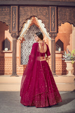 Wine color Latest lehenga choli for wedding and party - Joshindia
