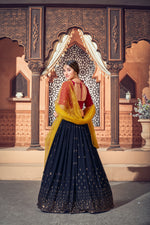 Navy blue color Latest lehenga choli for wedding and party - Joshindia