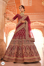 Buy maroon color heavy bridal lehenga choli - Joshindia