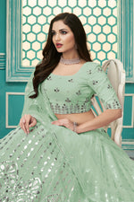 Pista Green color Georgette designer lehenga choli - Joshindia
