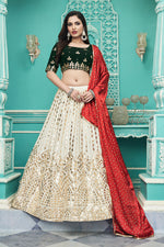 Off-White color Georgette designer lehenga choli - Joshindia