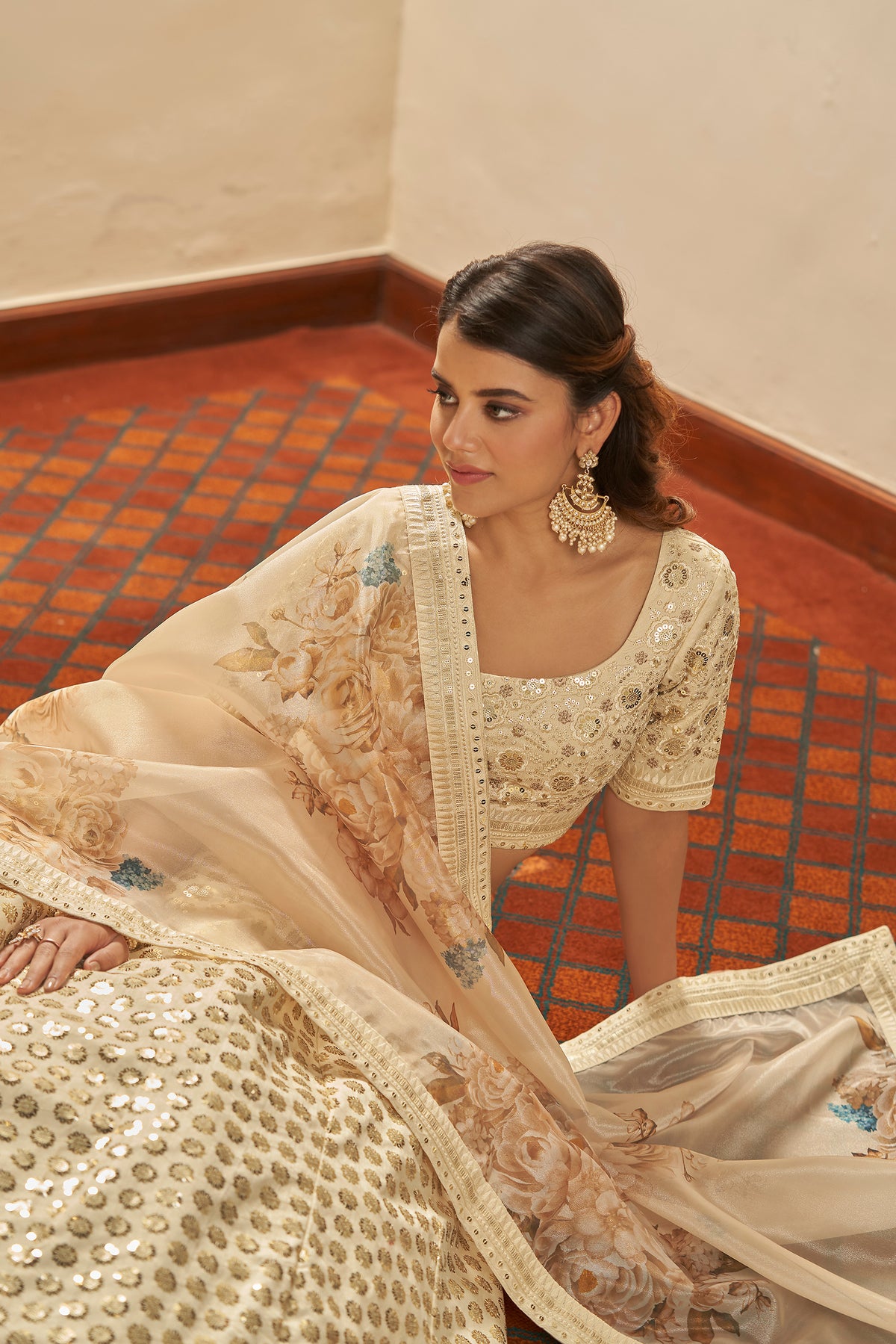 Beautiful Beige Designer lehenga choli Online - Joshindia