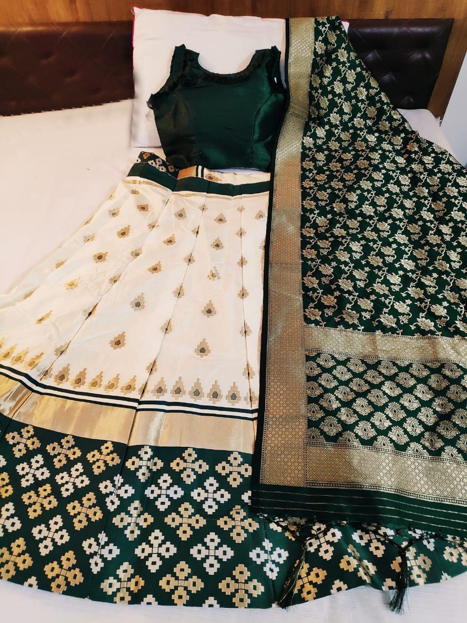 buy ivory banarasi lehenga choli online - Joshindia