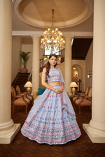 TrendySky Blue Designer Lehenga choli buy Now - Joshindia