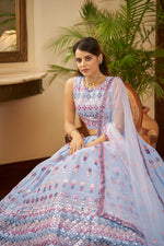 TrendySky Blue Designer Lehenga choli buy Now - Joshindia