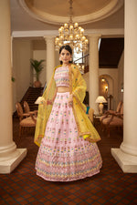 trendyPink Yellow designer lehenga choli buy now - Joshindia