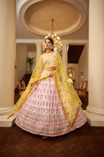 trendyPink Yellow designer lehenga choli buy now - Joshindia