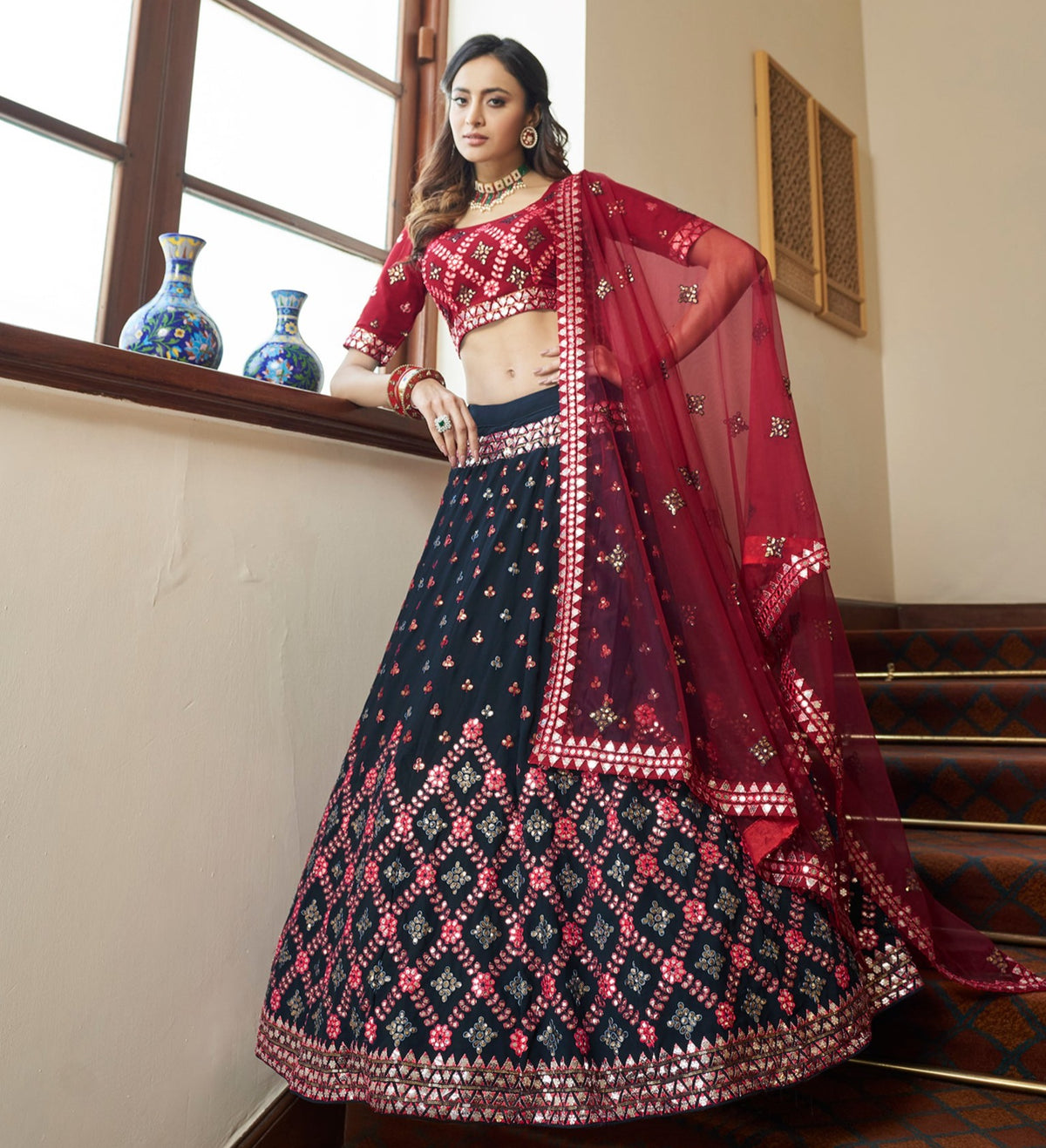 marun color designerlehenga choli - Joshindia