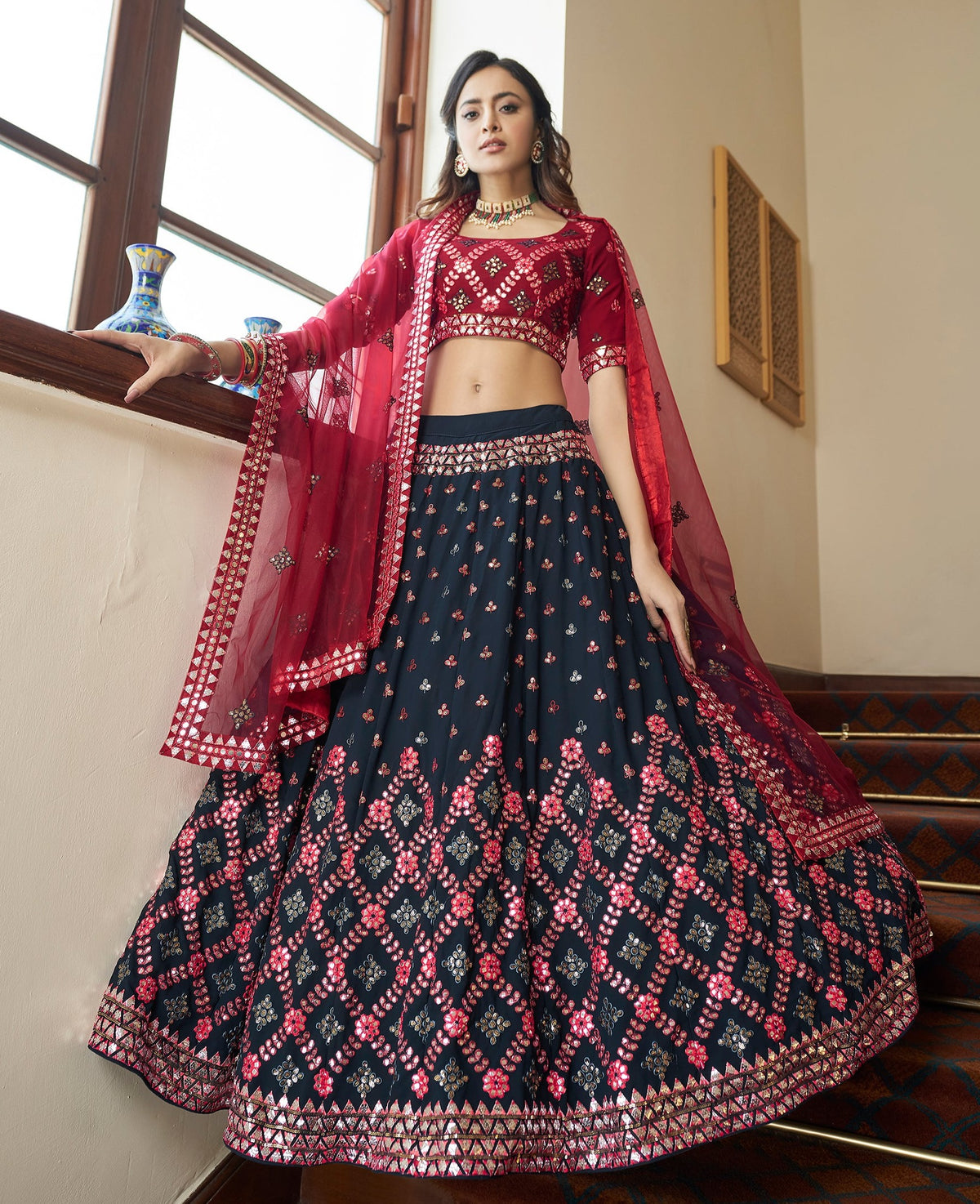marun color designerlehenga choli - Joshindia