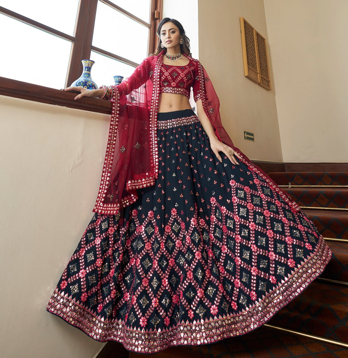 marun color designerlehenga choli - Joshindia