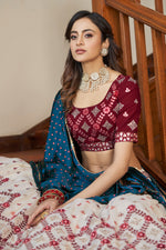 Latest beige Maroon Color Sequence Designer lehenga Choli - Joshindia