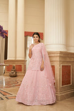 Trendy Pink Color Georgette Lehenga Choli - Joshindia