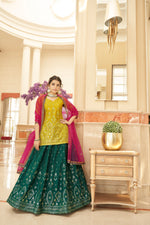 Fabulous Multicolour Chinon Chiffon Lehenga Choli With Dupatta - Joshindia
