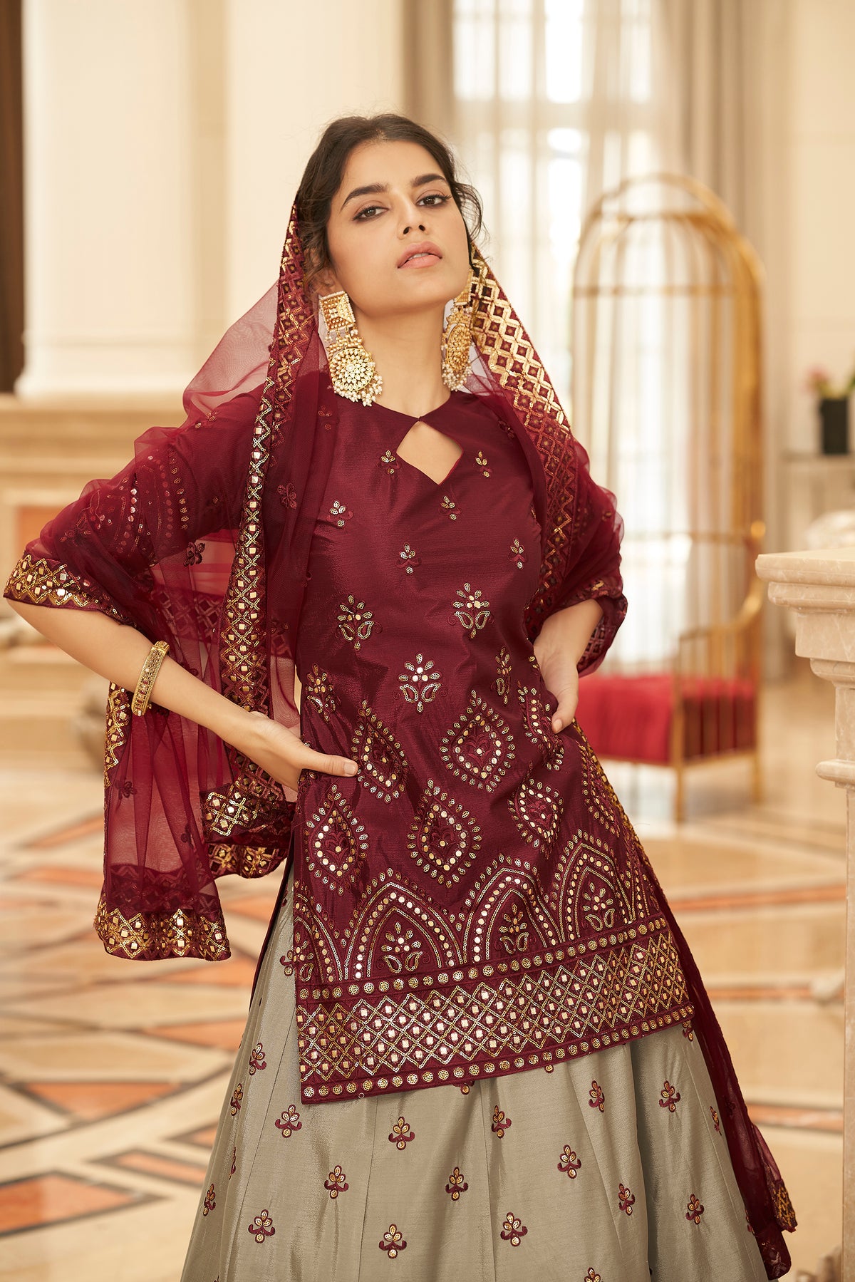 Maroon Color Designer Lehenga Choli - Joshindia