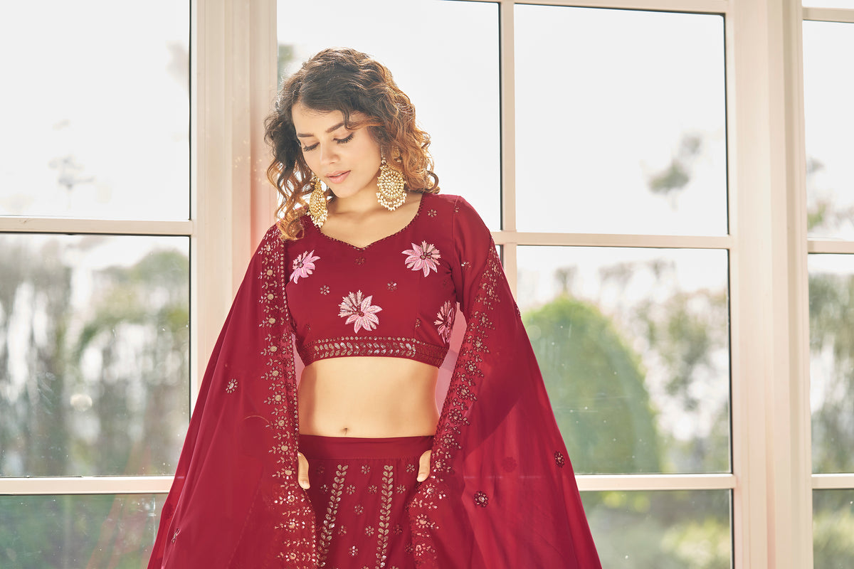 Trending Red Color Lehenga Choli For Wedding - Joshindia