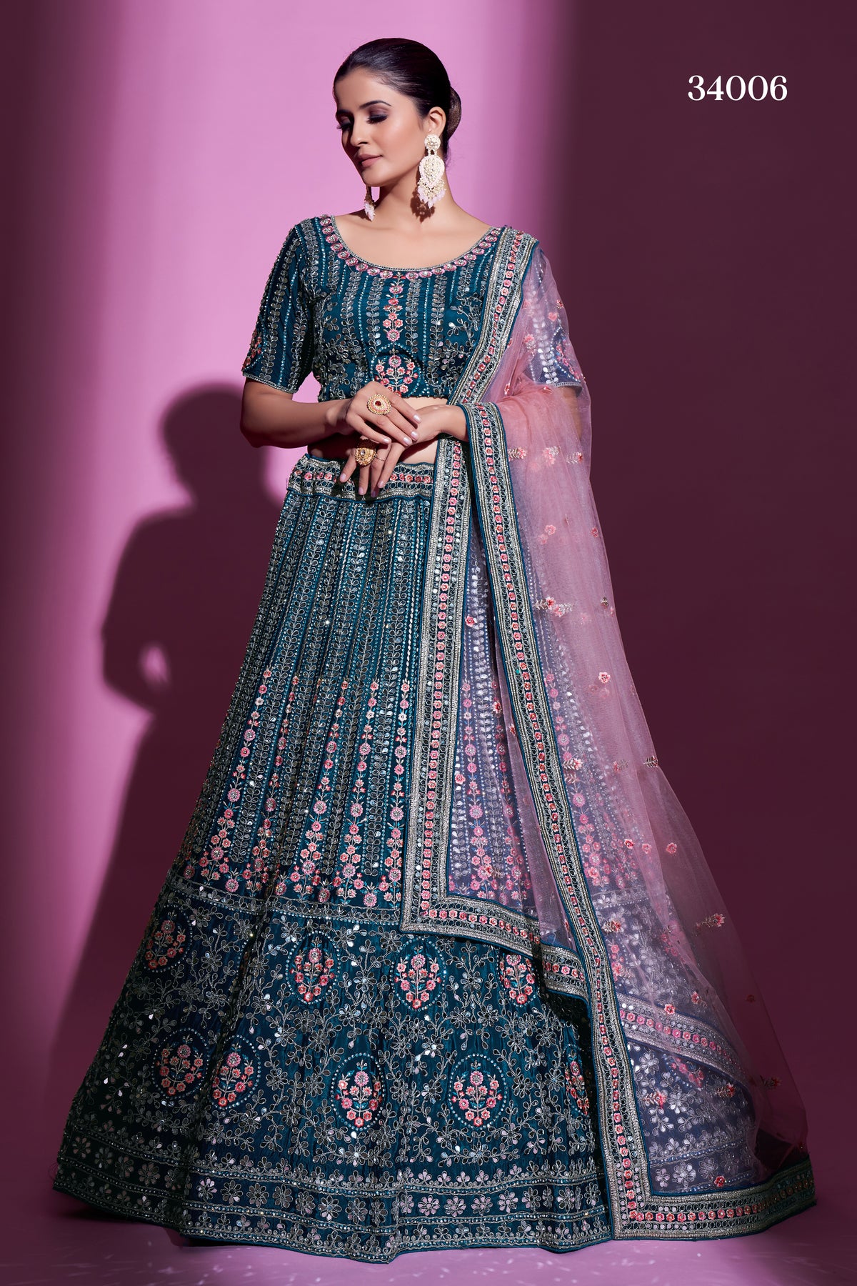 Glossy Teal Color Designer Lehenga Choli Buy Now - Joshindia