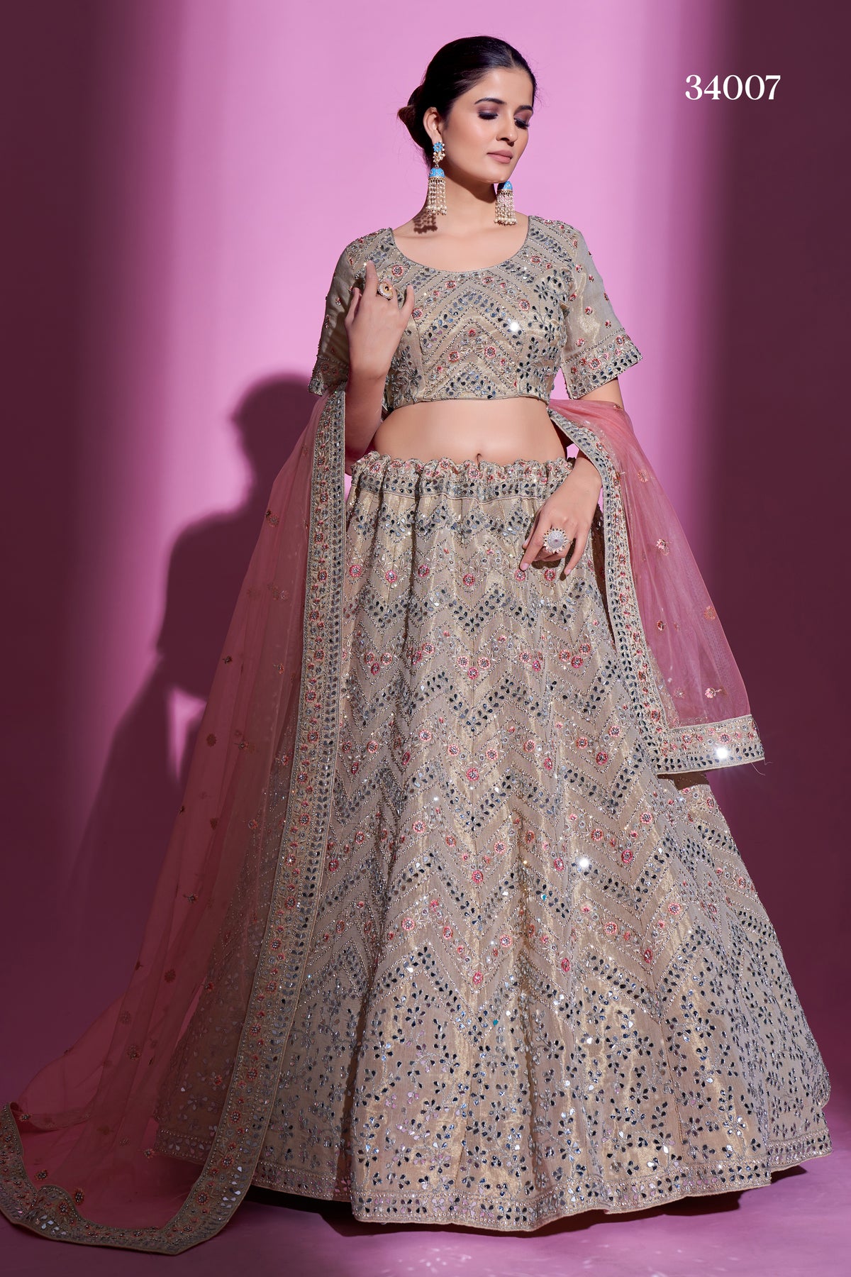 Charming Beige Silk Designer Lehenga Choli Buy Now - Joshindia