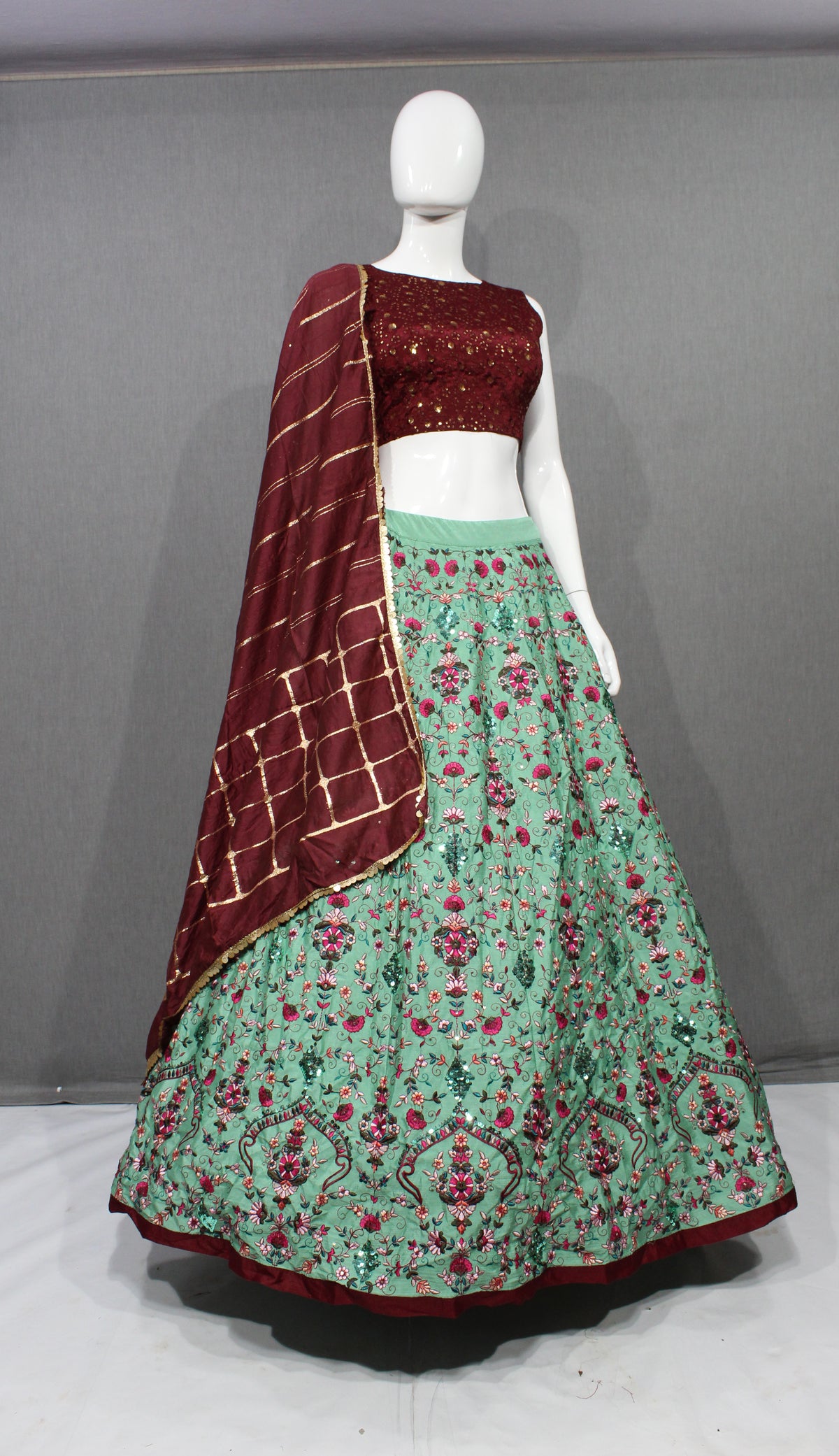 Trending Pista GreenColor Lehenga Choli For Wedding - Joshindia
