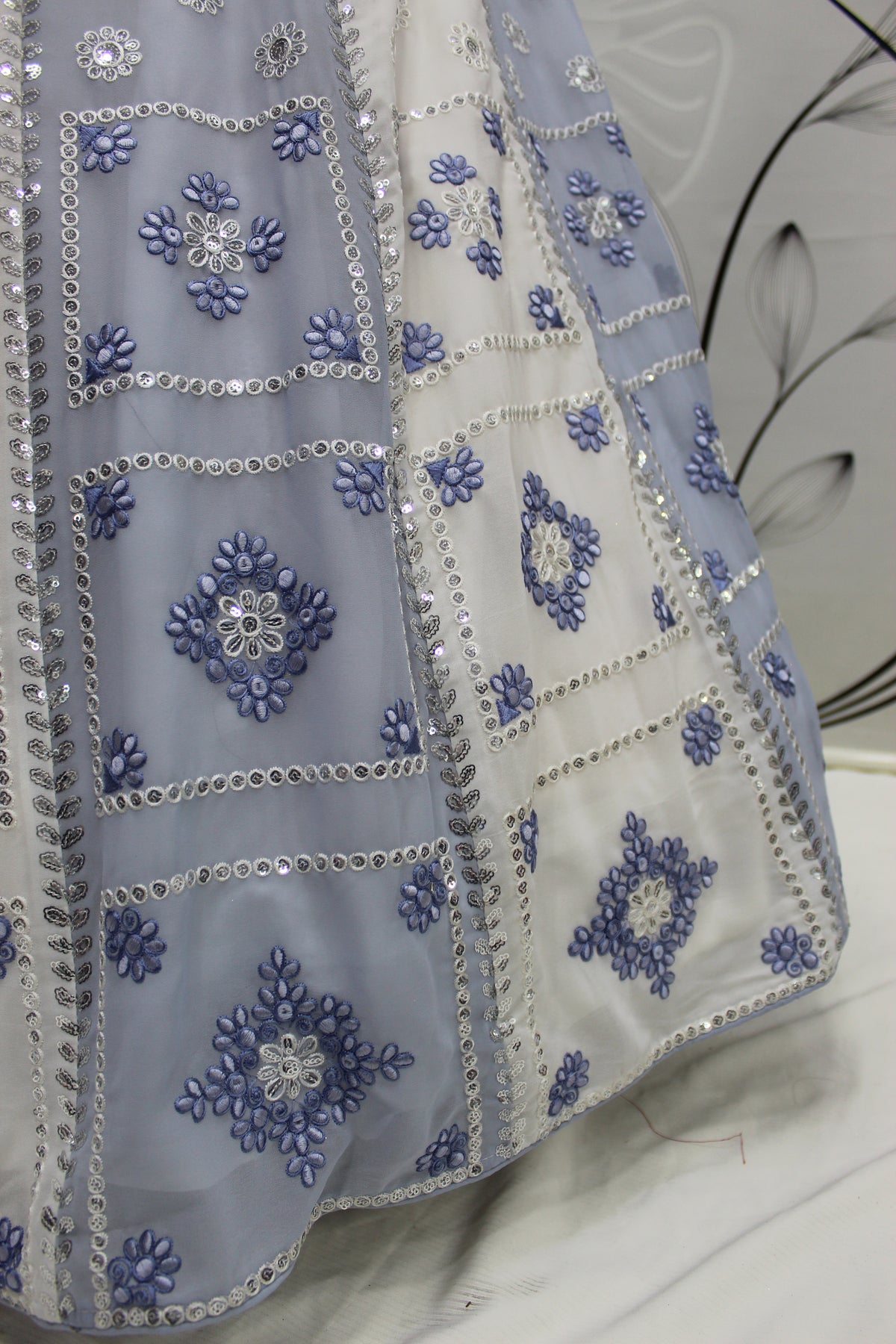 Amazing White & Sky Multi Color Lehenga Choli For Wedding - Joshindia