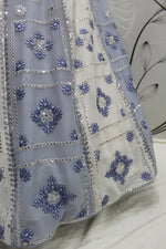Amazing White & Sky Multi Color Lehenga Choli For Wedding - Joshindia