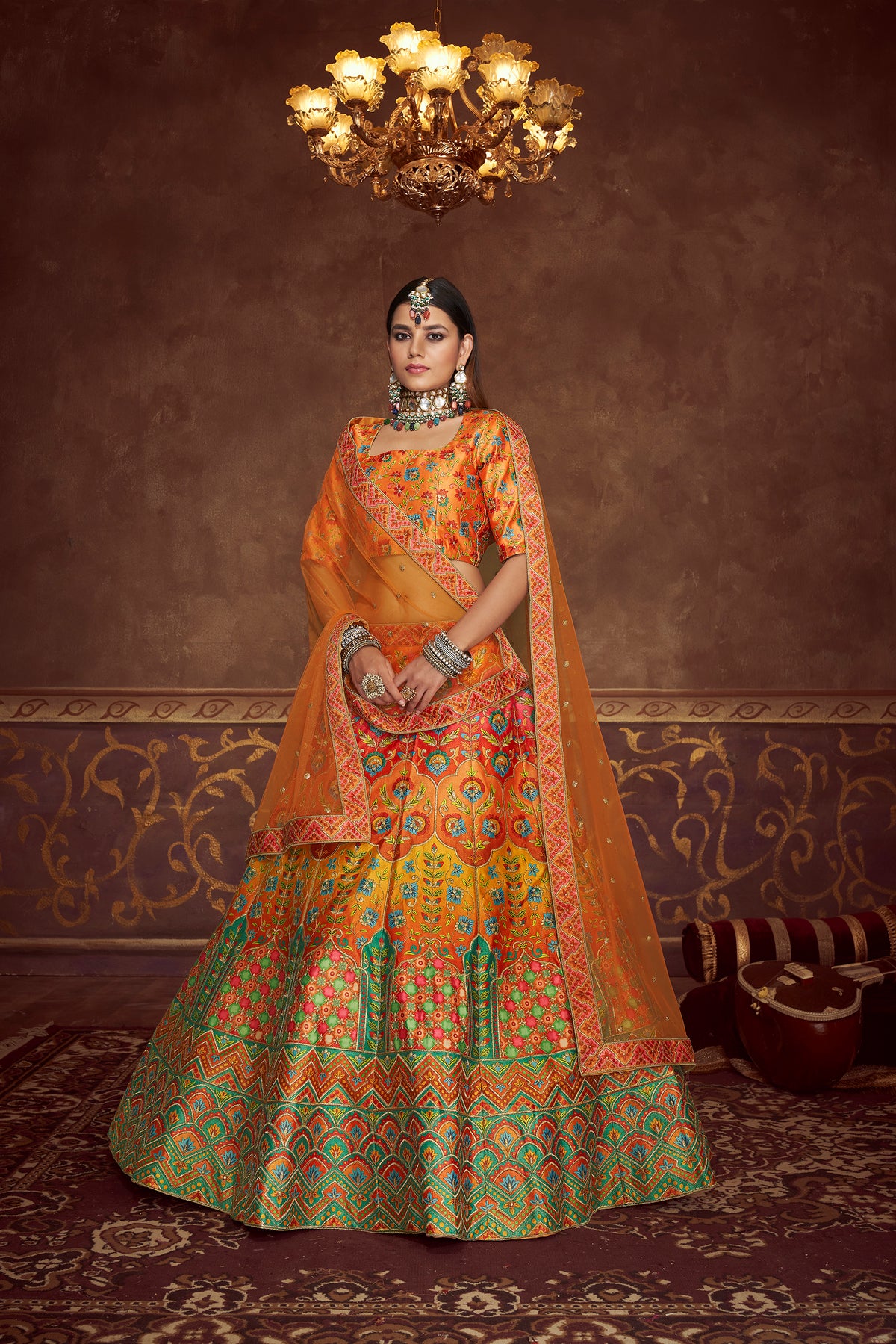 Amazing Multicolour Silk Lehenga Choli Buy Now - Joshindia