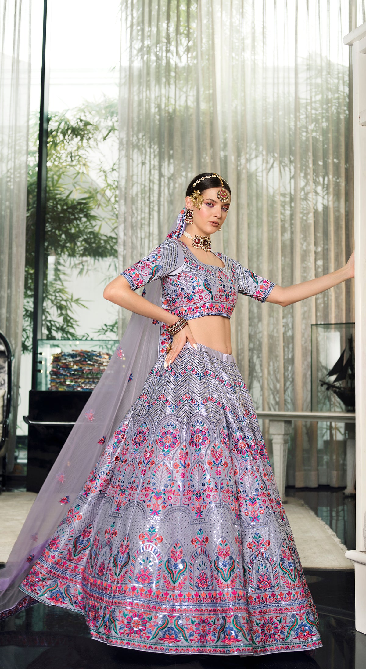 Latest Designer Violet Color Lehenga Choli For Party Look - Joshindia