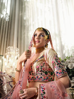 Latest Designer Peach Color Lehenga Choli For Party Look - Joshindia