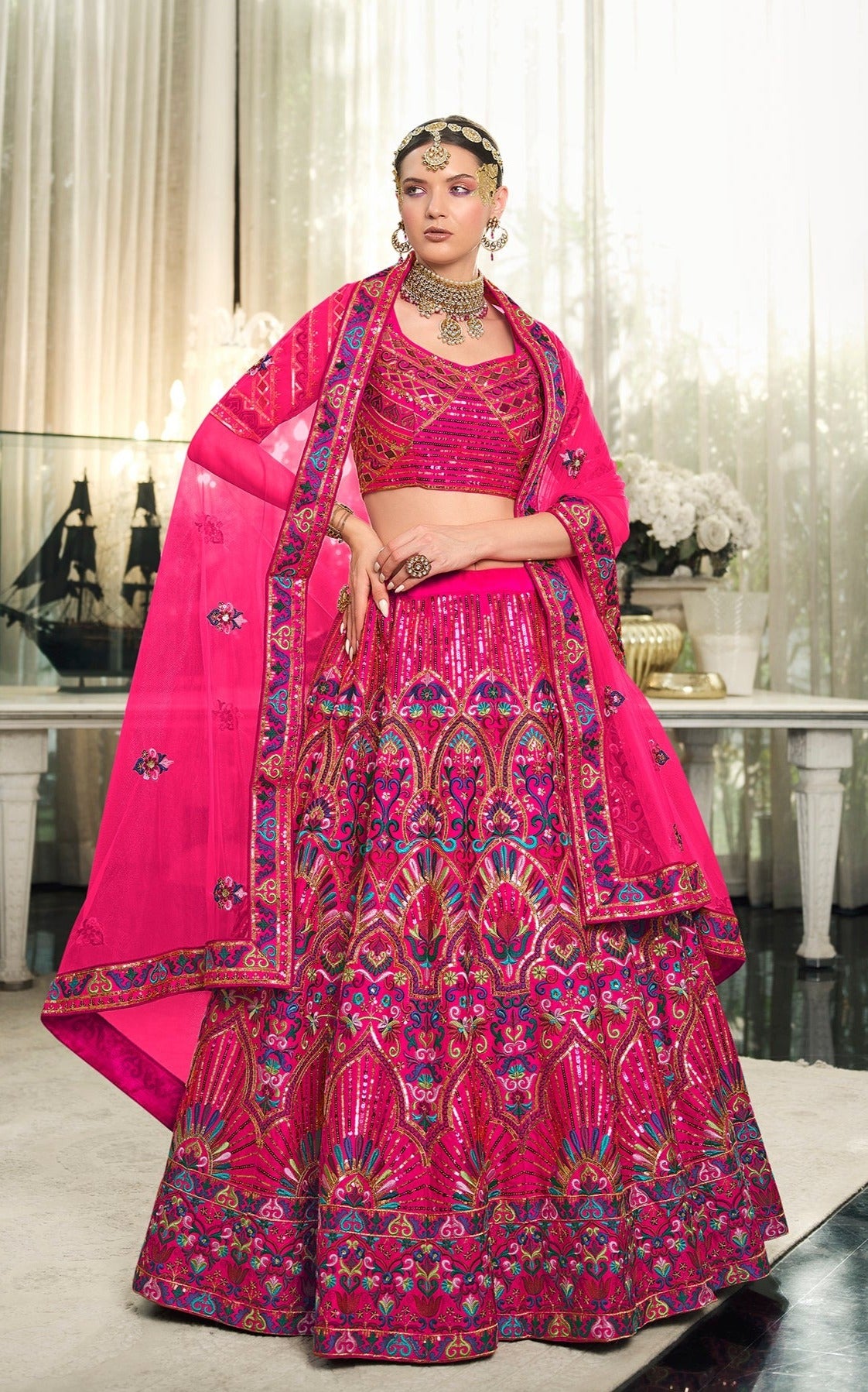 Latest Designer Deep Pink Color Lehenga Choli For Party Look - Joshindia